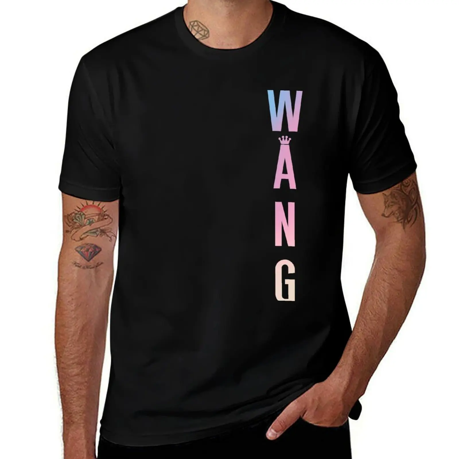 WANG – pastel vertical T-Shirt Holiday All Match T-Shirt