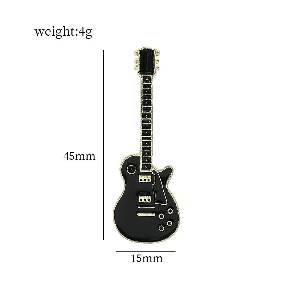 Musical Instrument Rock Band Guitar Brooch Cartoon Funny Guitar Lapel Badge Metal Kpop Guitar Enamel Pins Scarves