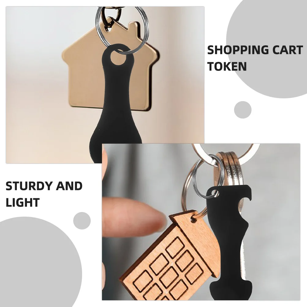 2 Pcs Token Keychain Compact Zinc Alloy Shopping Cart Trolley Holder Key Portable Everyday Use Gift Idea