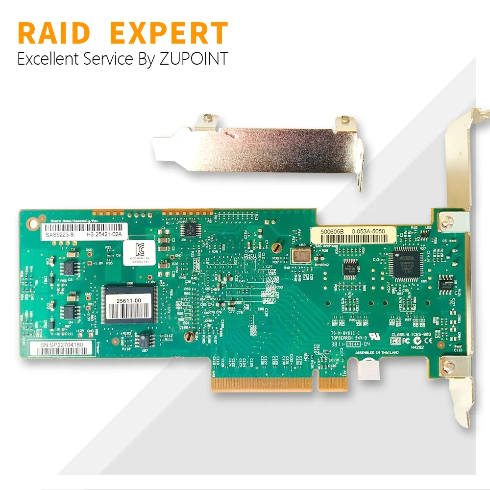 Плата RAID контроллера ZUPOINT LSI 9223-8i 6 Гбит/с SAS FW:P20 9211-8i HBA IT Mode PCI E, Расширительная карта для ZFS frenas unRAID + SFF80