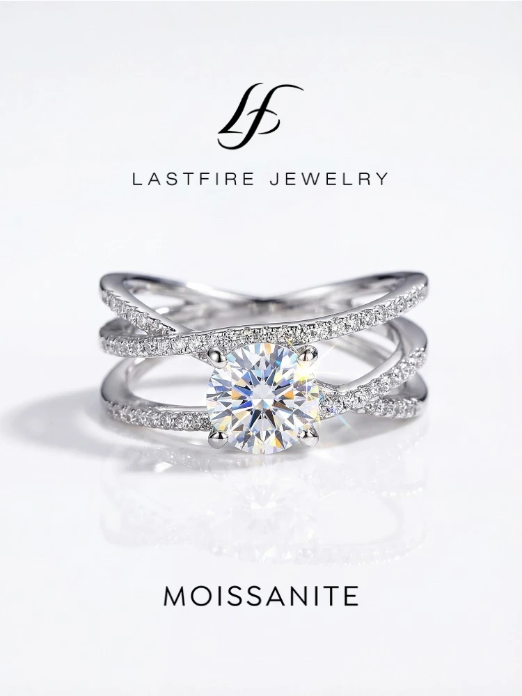 

Роскошные кольца с муассанитом 1 карат и витым дизайном для женщин, из настоящего серебра 925 пробы, свадебный подарок, модные ювелирные изделия