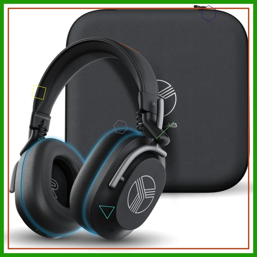 

Wireless Bluetooth Headphones with Hybrid Active Noise Cancelling, Lightweight Foldable Design for Work, Focus & Travel