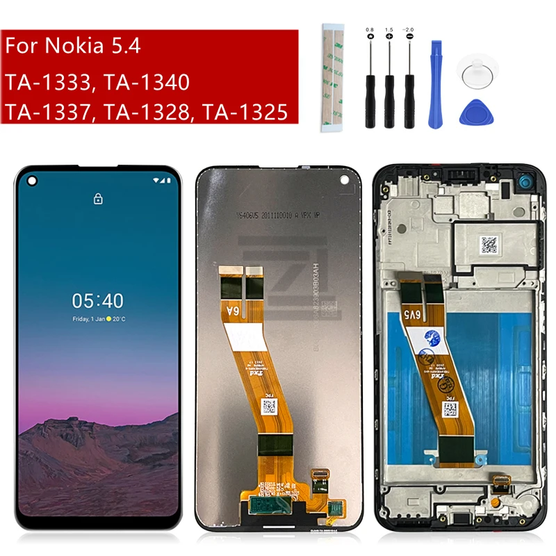 For Nokia 5.4 LCD Display Touch Screen Digitizer Assembly For Nokia 5.4 Display With Frame Replacement Repair parts 6.39\