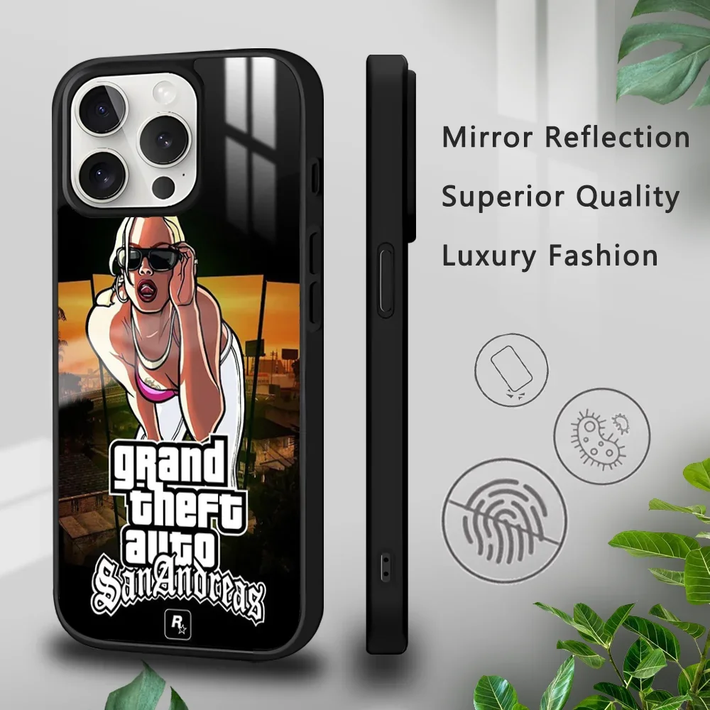 Grand Theft A-Auto GTA 5 Game Phone Case For iPhone 16 15 14 13 12 11 Pro Xs Max Mini Plus Celulares Hard Funda