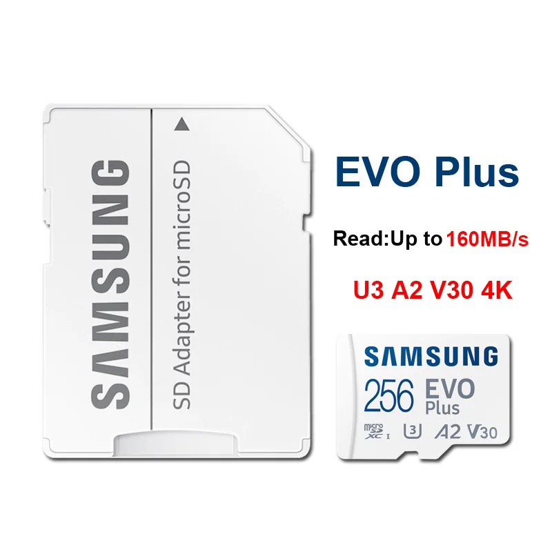 Samsung EVO Plus/PRO Plus/PRO Ultieme mcroSD-kaart 512G 256GB 128GB 64GB SDXC Klasse 10 U1 Hoge snelheid TF-kaart U3 voor 4K UHD video