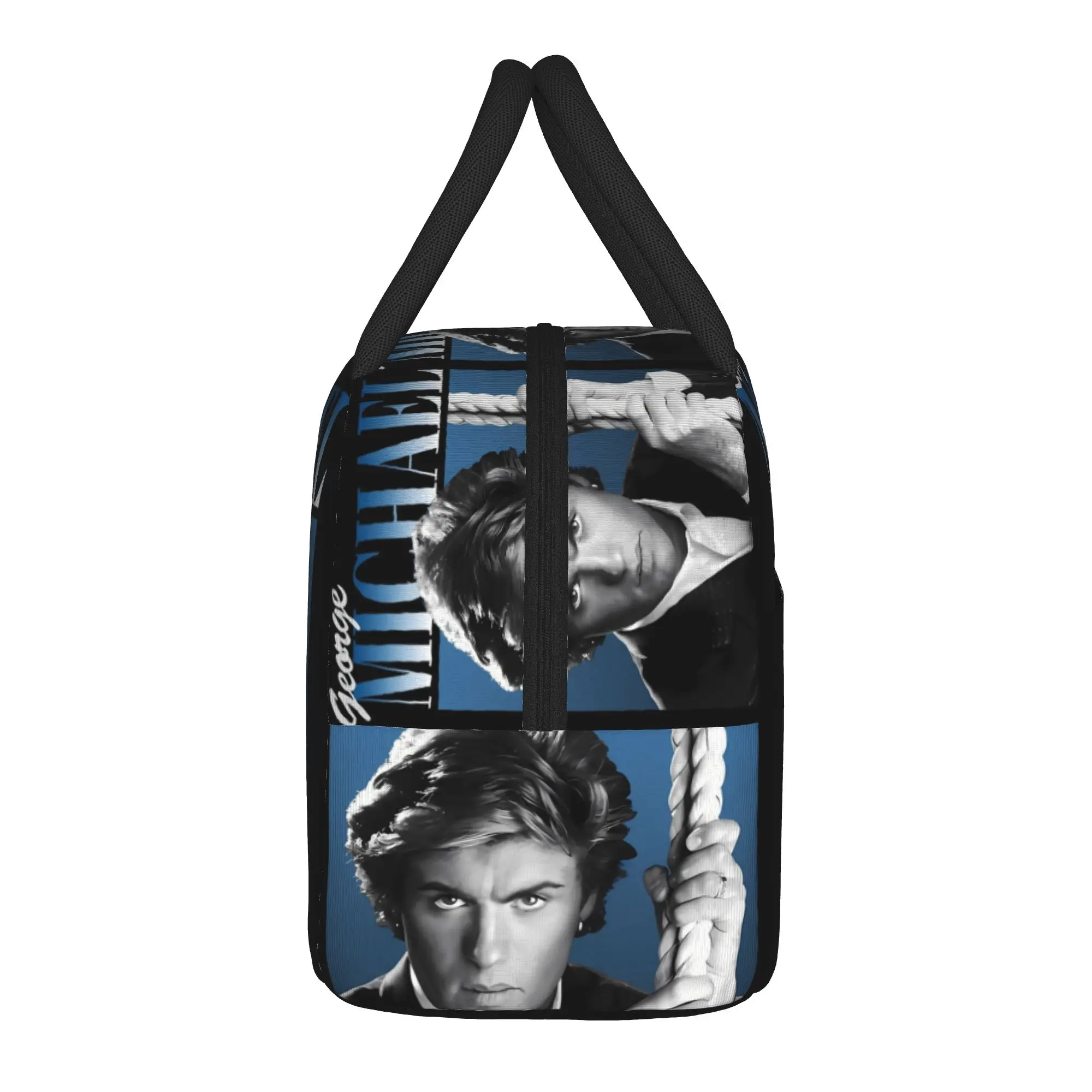 George Michael British Singer Lunch Bag For Women Design Lunch Box Kawaii Office Cooler Bag Portable Oxford Tote Food Bags