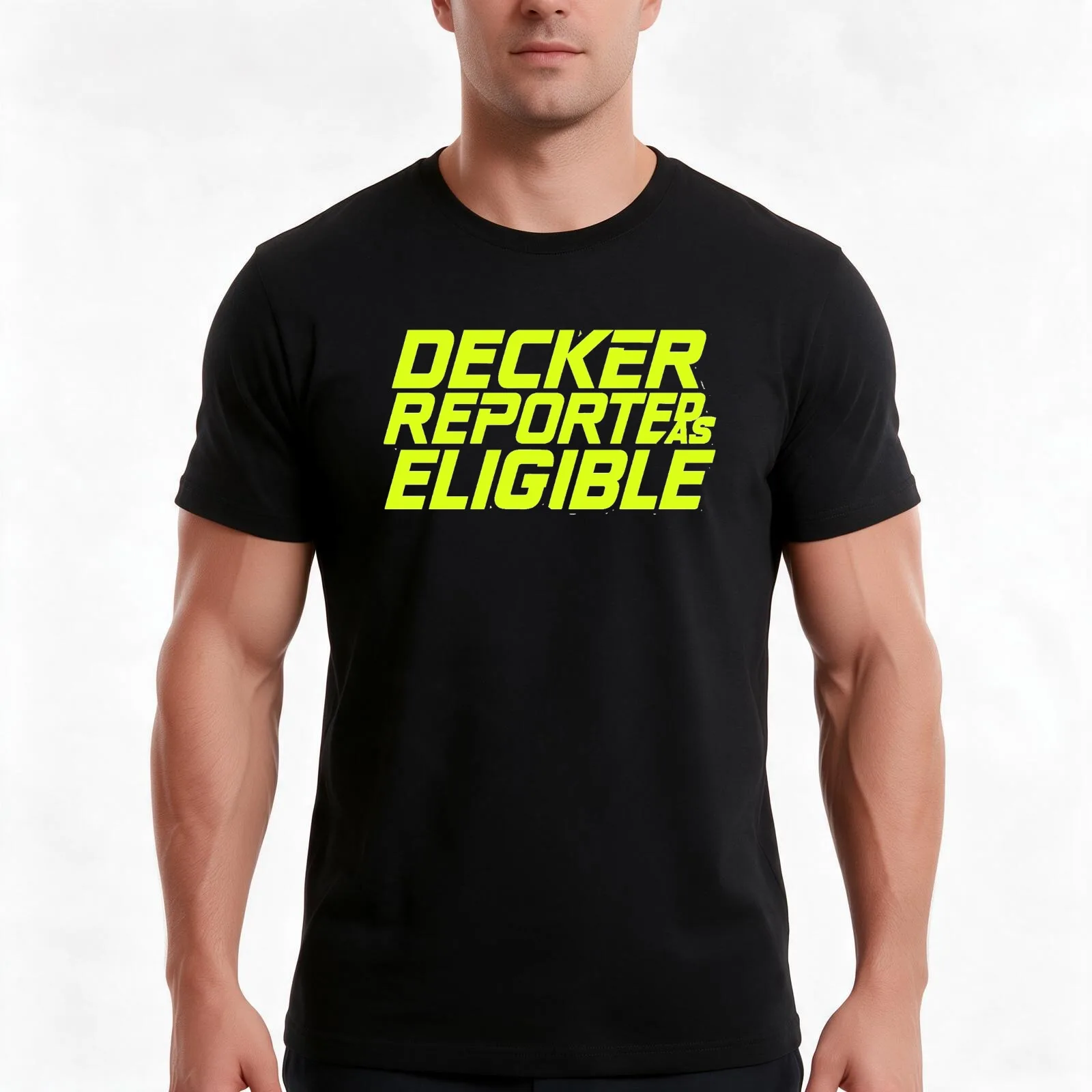 decker reported as eligible T-Shirt, Summer Casual Cotton Tee, Oversized Streetwear Tops, Vintage Graphic Print, 100% Cotton