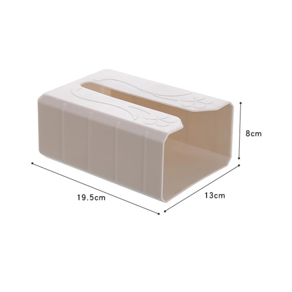 Kitchen Paper Towel Holder Tissue Box No Drilling Adhesive Tissue Storage Box Container (Beige) tissue paper box