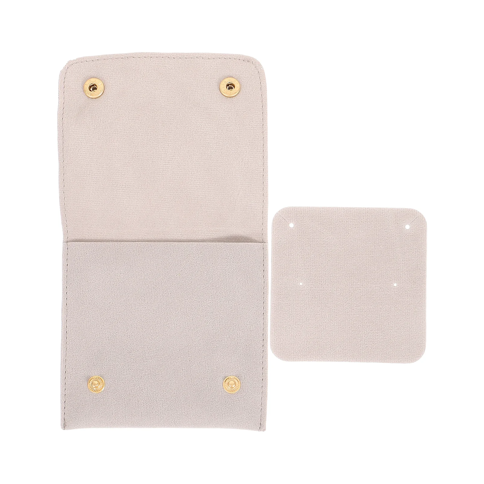 

Jewelry Bags 10x9.5cm Grey Velvet Watch Pouch Snap Button Small Rosary Bag for Necklace Ring Bracelet Earring Storage Gift