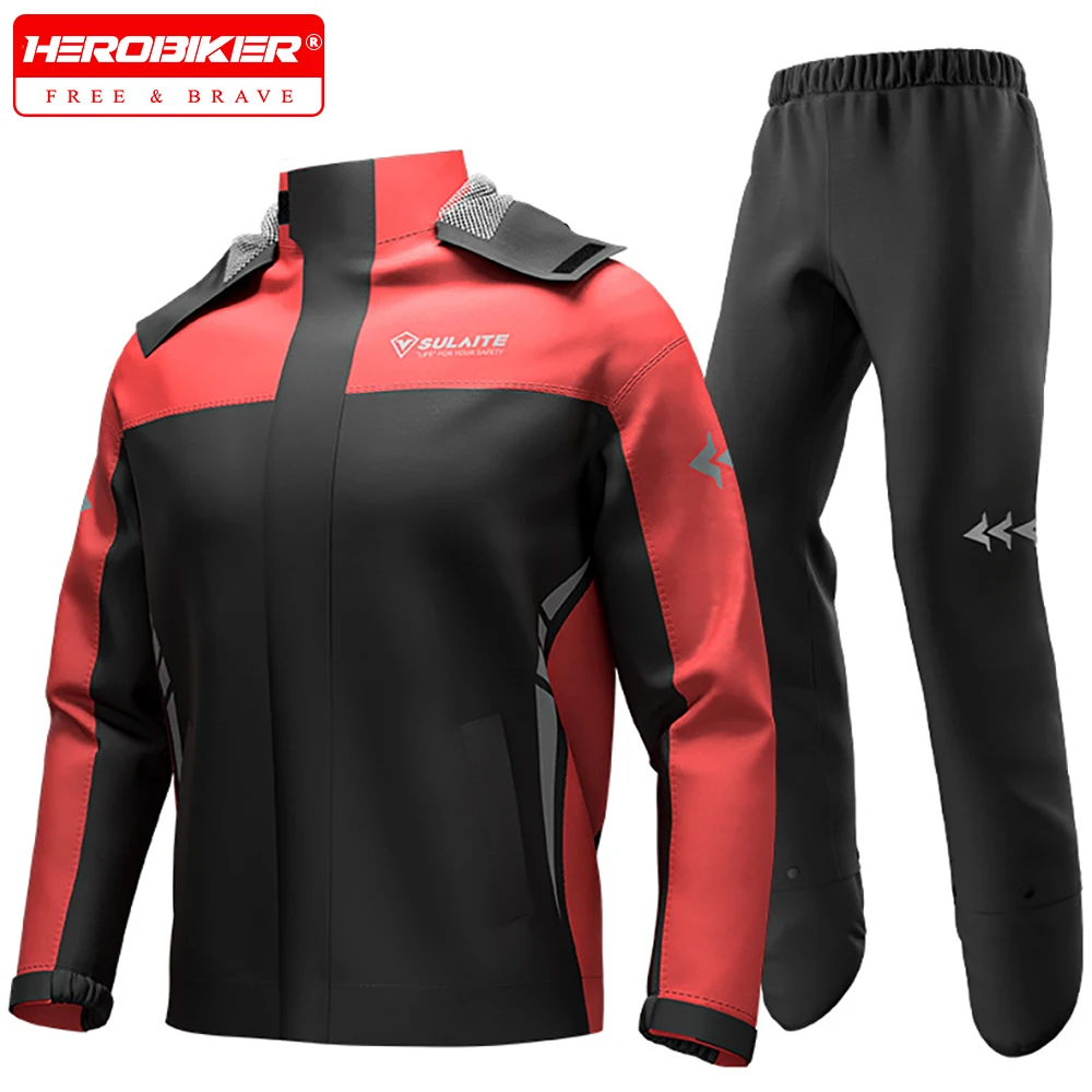 

Motorbike Outdoor Rain Suit Motorcycle Rain Gear Suit for Men Women Jackets Pants Reflective Waterproof Breathable Rainsuit Set