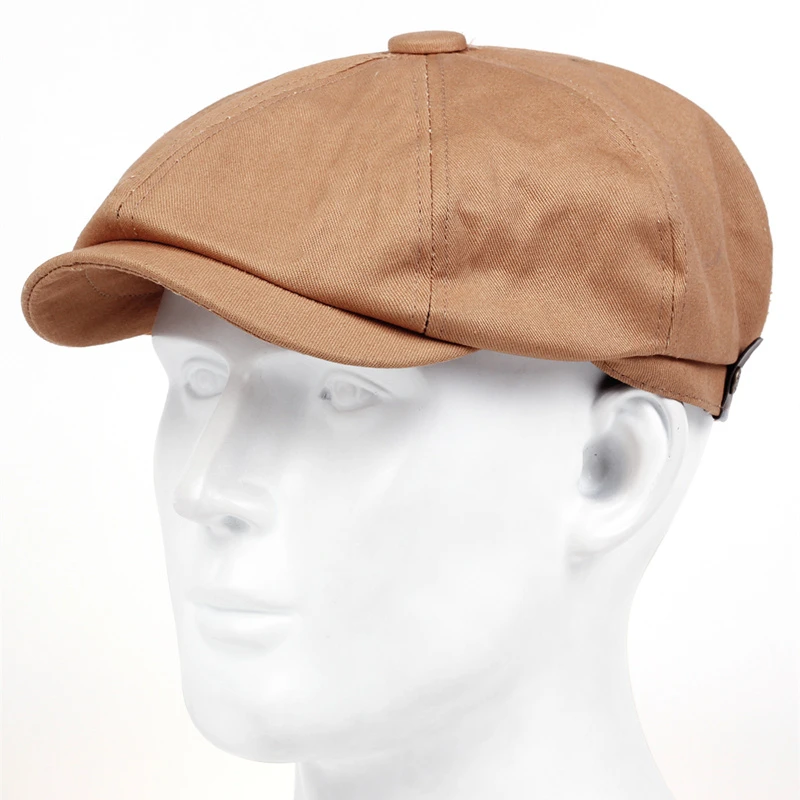 Fashion Solid Newsboy Cap Men Women Cotton Octagonal Hat For Women Retro Painter Cap Spring Vintage Newspaper Caps Bone