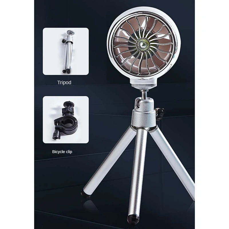 F4S-cPrzenośny Mini Wentylator USB z Statywem, Wentylator Elektryczny na Kierownicę Roweru, Wentylator Rowerowy na Zewnątrz do Kempingu, Jazdy i Podróży