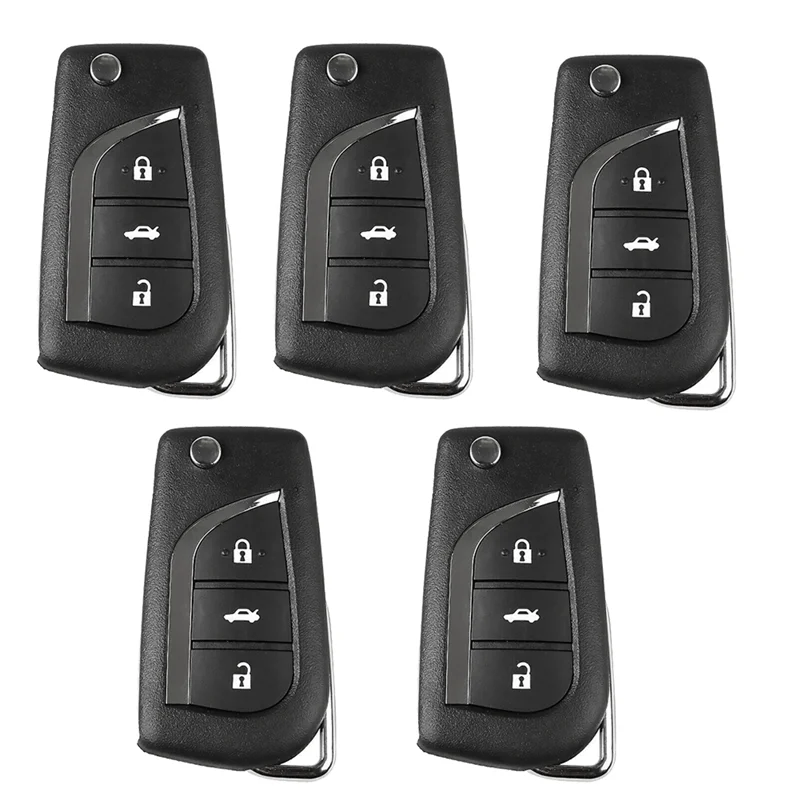 5 Pcs/Lot Xhorse XNTO00EN Universal Wireless Remote Key Fob 3 Button for Toyota Type for VVDI Key Tool