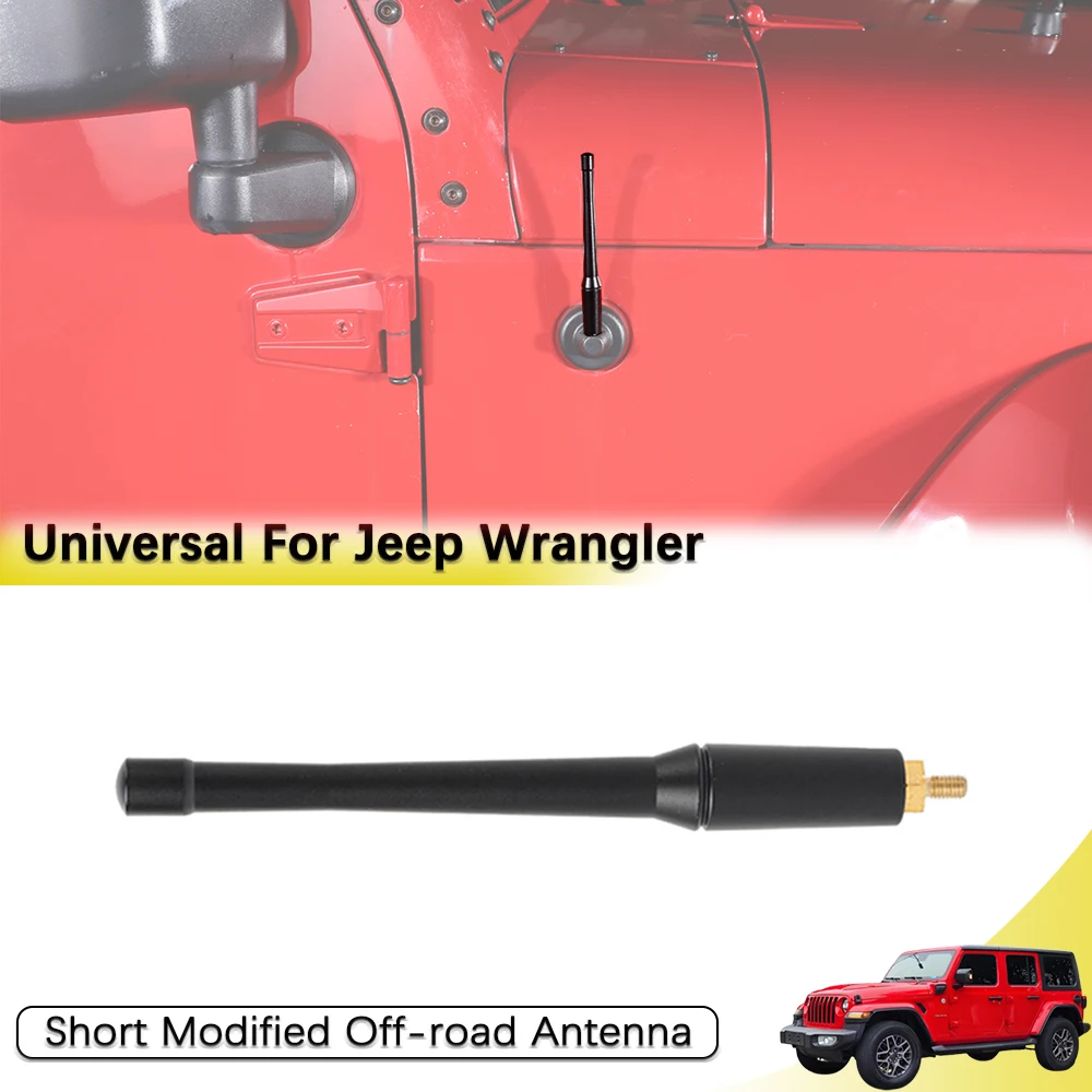 Aluminum 5.9 Inch Short Antenna for Jeep Wrangler JK JL JLU JT Rubicon Sahara Sport 2007-2024 FM/AM CB Antenna Replacement 1-PCS