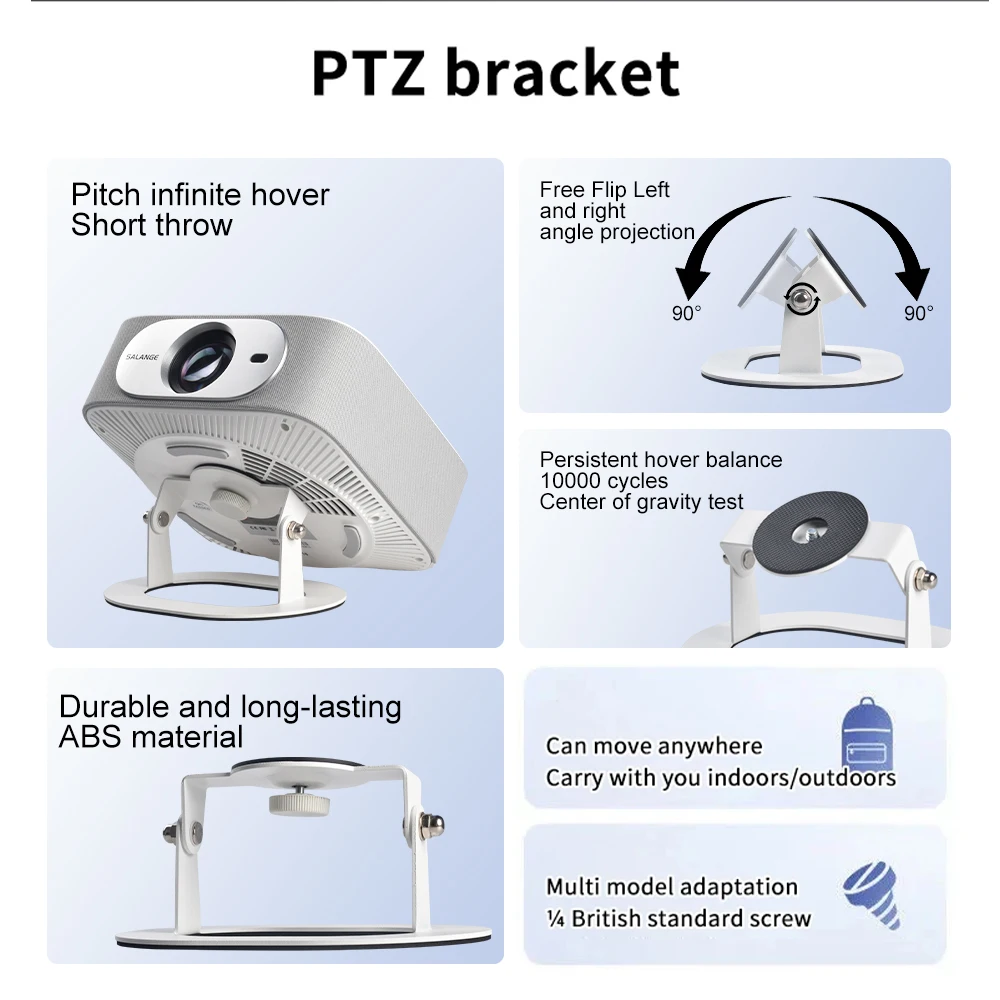 سالانج سطح المكتب حامل بروجيكتور حامل طاولة قابل للتعديل الدورية Gimbal مناسبة لجهاز عرض XGIMI Xiaomi Halo + P92Max HY300
