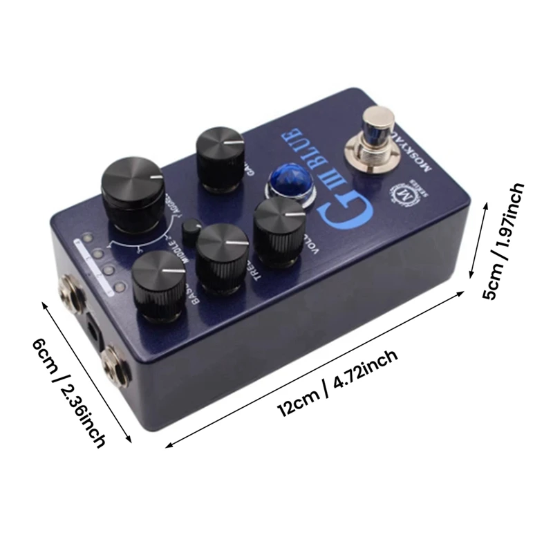 RISE-MOSKY Audio G III BLUE Purple Channel Preamp/Overdrive/Distortion Pedal Guitar Bass Effect Pedal & Four Models With True By