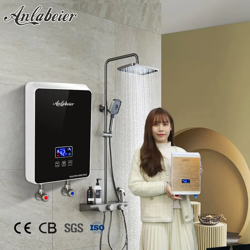 220-240V 6.0KW Shower Head Instant Electric Hot Tankless Water Heater for Bathroom Kitchen