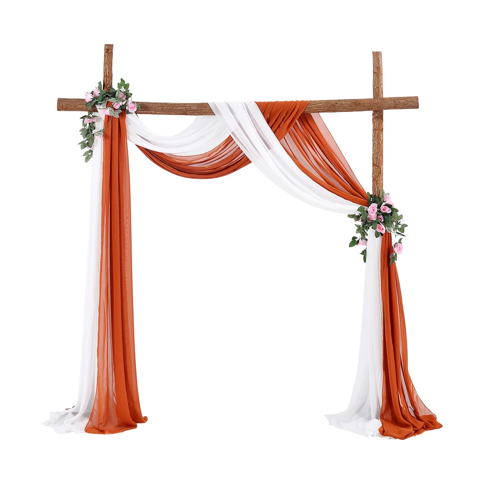 70X550cm Chiffon Wedding Arch Draping Fabric Terracotta Drapery Ceremony Reception Backdrop Curtain Party Swag Decoration