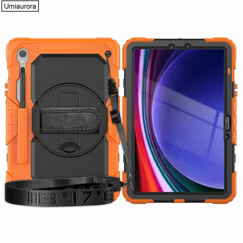 For Samsung Tab S7 S8 S9+ Ultra S10+ FE+ Plus SM-X620 X820 X920 X400 Heavy Duty Rugged Tablet Case Stand Strap Shockproof Funda