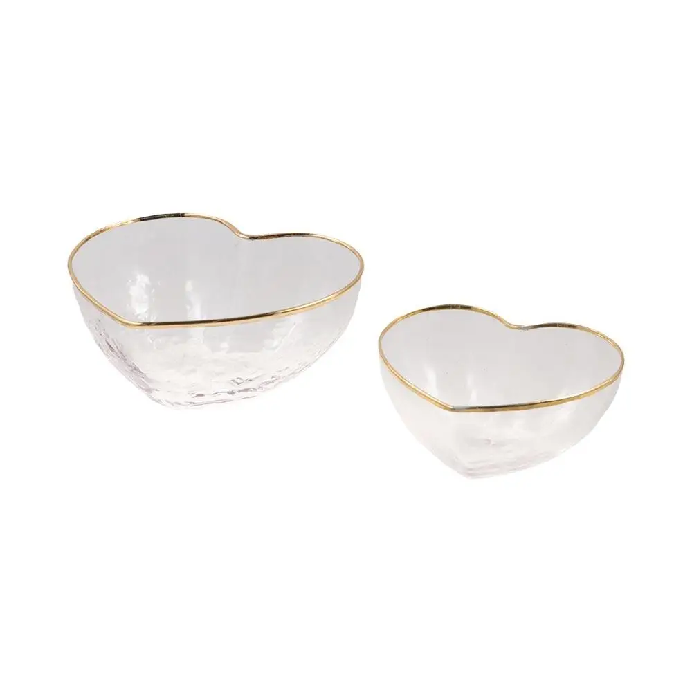

Simple Heart Shaped Glass Heart Bowl Love Heart Irregular Fruit Plate Multipurpose Transparent Clear Serving Dish Kitchen