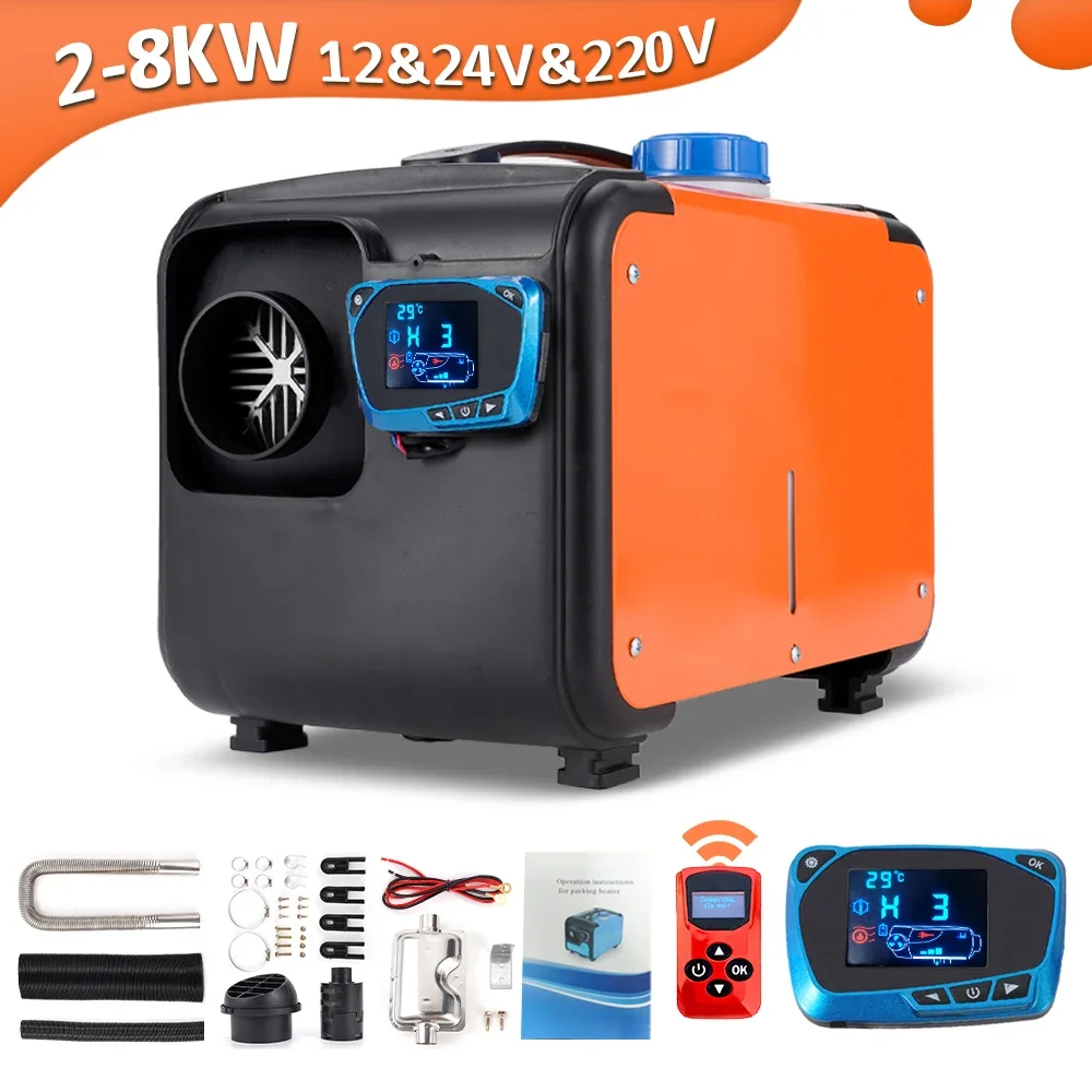 

Car Diesel Parking Heater 24V 220V 5KW-8KW Two-way Remote Control Parking Heater Low Noise Large Hole For Home Heated Kits