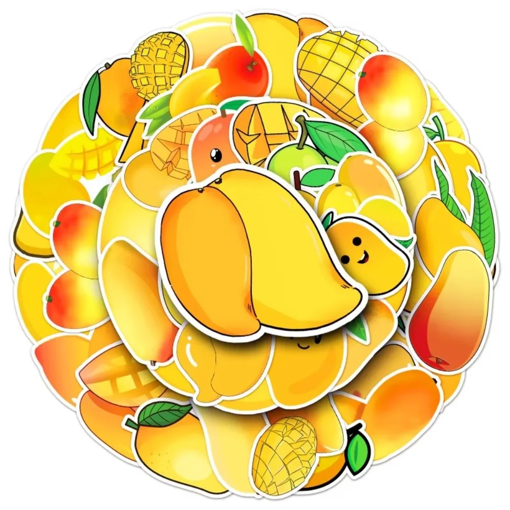 50 قطعة Kawaii الفاكهة الصفراء المانجو التعبير ملصقات DIY بها بنفسك حقيبة الكمبيوتر المحمول الغيتار الهاتف سجل القصاصات الثلاجة خوذة كوب ماء