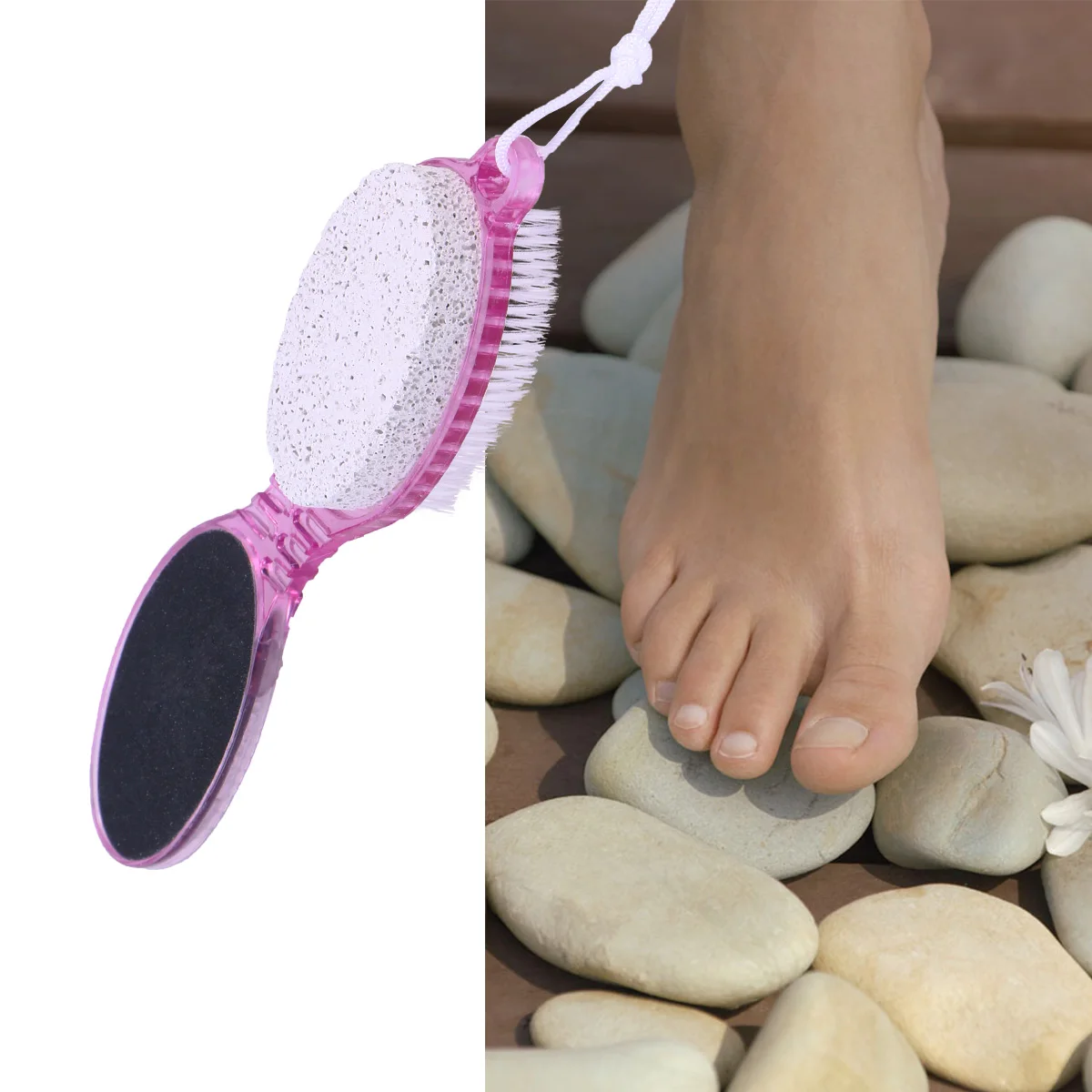 

Double Side Foot File Pumice Stone 4 in 1 Pedicure Callus Remover Dead Skin Exfoliating File for Feet Hands Cracked Heel Remover