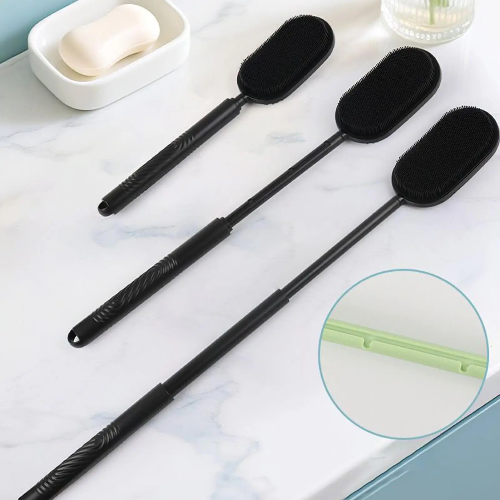 Telescopic Long Handle Back Scrubber, Soft Silicone Bath Brush For Shower Body Washing, Skin Care For Women Elderly, Home Travel