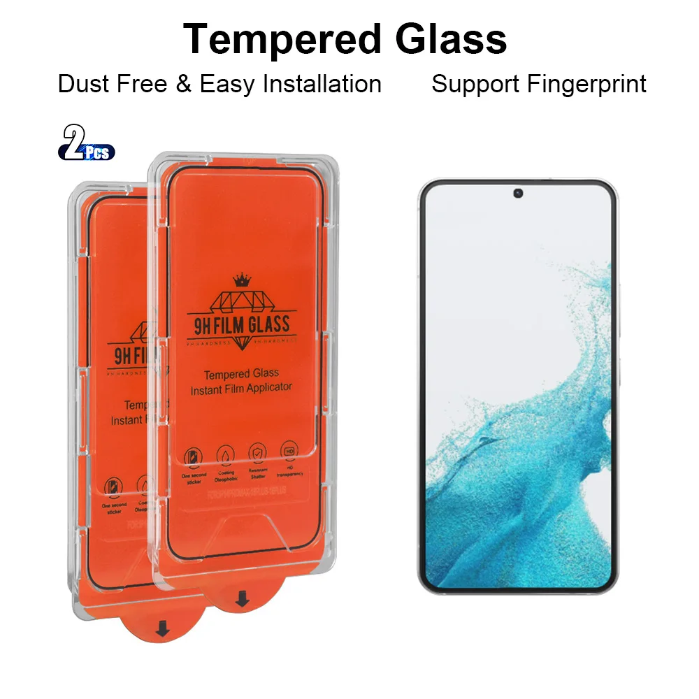 

2pcs HD Tempered Glass for Samsung Galaxy S23 FE S22 Plus S21 FE S23+ S22+ S21+ S21fe S23fe Screen Protector Fingerprint-unlock
