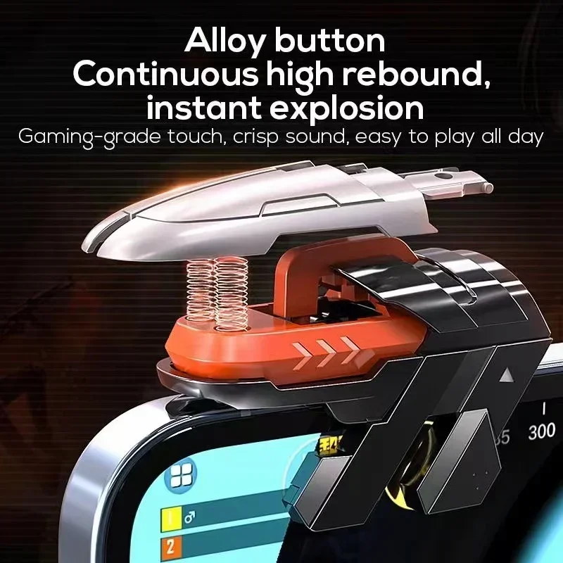 AK06 ใหม่หกนิ้วโทรศัพท์มือถือเกมคอนโทรลเลอร์สําหรับPUBG AimยิงGaming Trigger L1R1 ปุ่มสําหรับIPhone Android gamepad