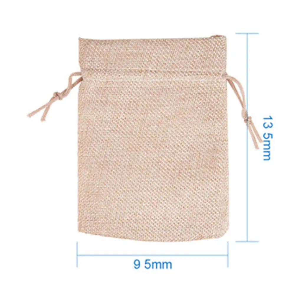 20x Small Burlap Linen Jute Sack Jewelry Pouch Drawstring Wedding Gift