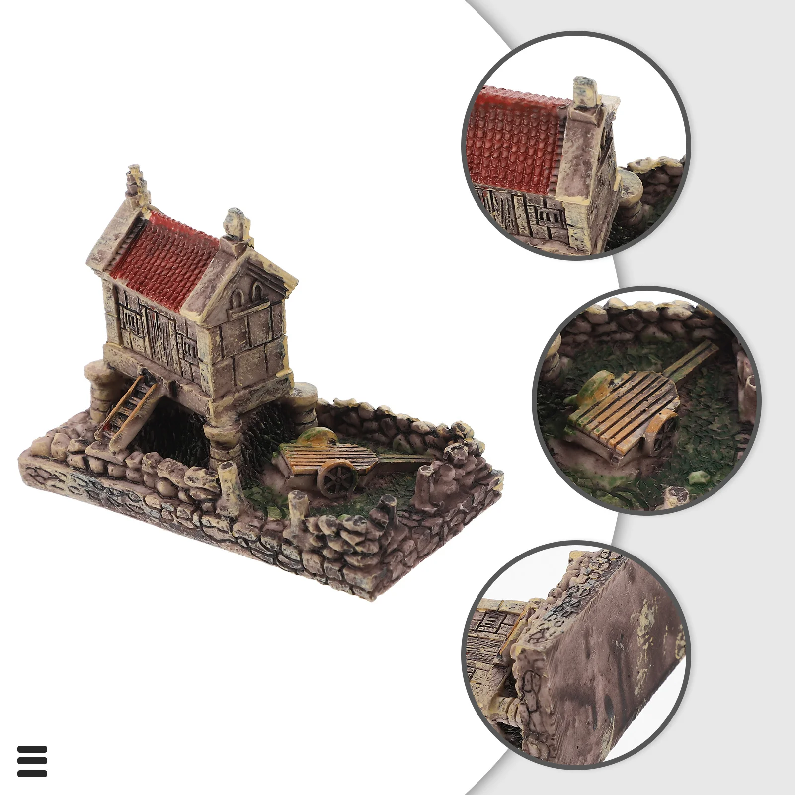 Mini casa de resina, cabaña, microadornos decorativos para paisajismo, casa pequeña creativa, decoración de jardín, artesanía en miniatura de resina para escritorio