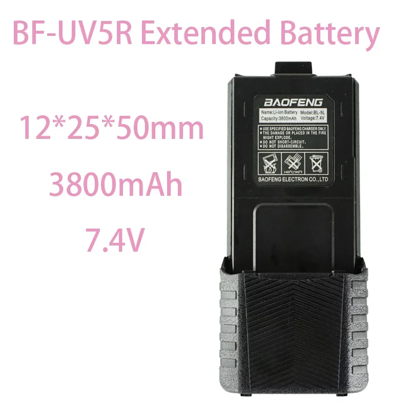 Baofeng UV 5R Battery Type-C Charger Thicker 3800mAh BL-5 For Walkie Talkie Radio UV-5RC UV-5RE BF-F8 BF-F8HP GT-5R BF-F9 UV-5X3