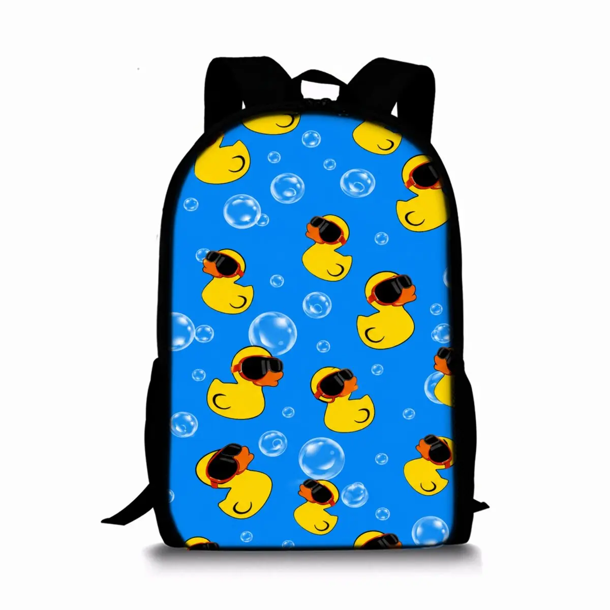 Yellow Duckling Print Single Layer Backpack for Boy/Girls Best Gifts 2D Flat Cartoon School Bag for Children Bags