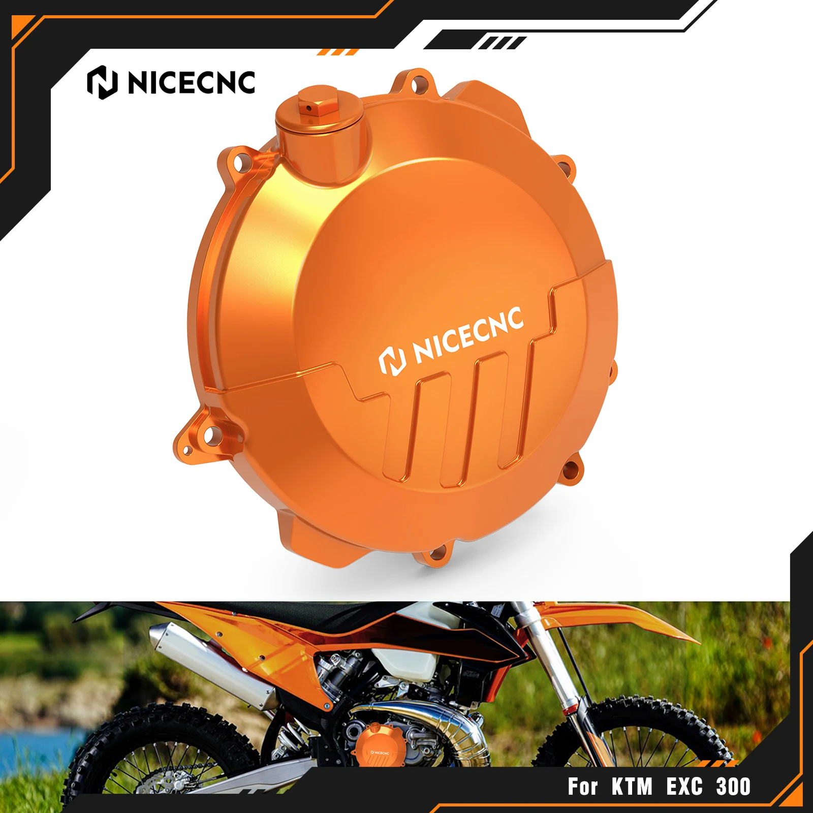 

NICECNC For KTM EXC 300 2023 EXC TPI 300 SX 250 XCW300 XC 300 Six Days 2017-2022 For Husqvarna GasGas Reinforced Clutch Cover