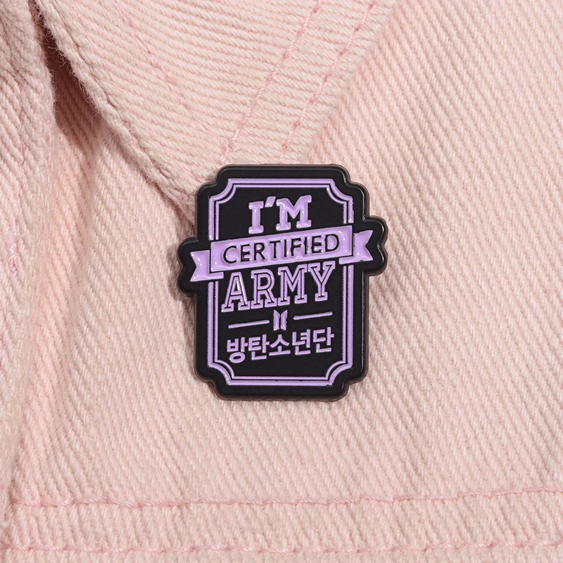 I'M CERTIFIED ARMY Enamel Pins Custom Cartoon Badge of Honor Brooches Lapel Badges Jewelry Gift for Friends