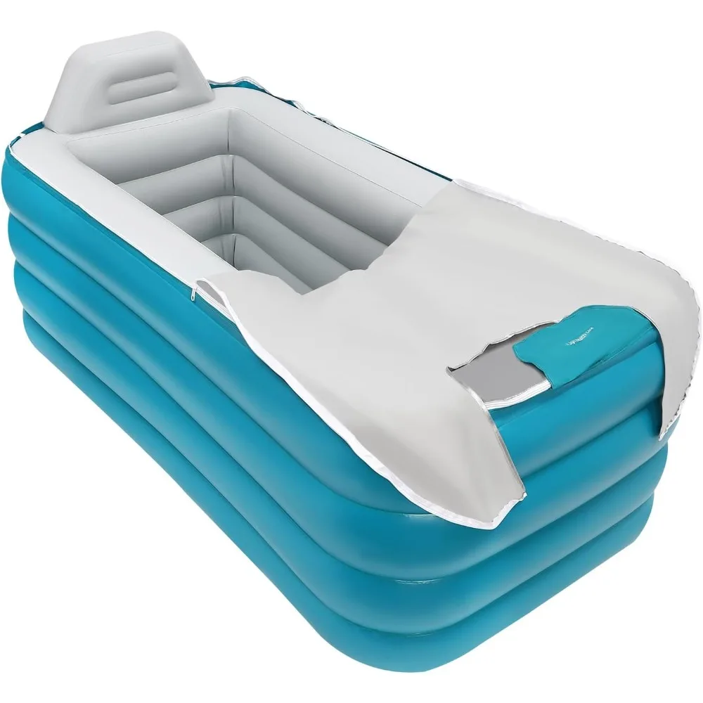

1.6m Inflatable Adult Bath Tub, Free-Standing Blow Up Bathtub with Foldable Portable Feature for Home Spa Soaking Shower