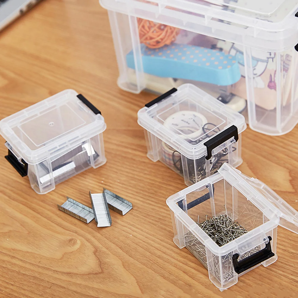 5 Pcs Sundries Storage Containers Mini Plastic Bins with Lids Cover Practical Box Pp Portable Clear Toy Boxes