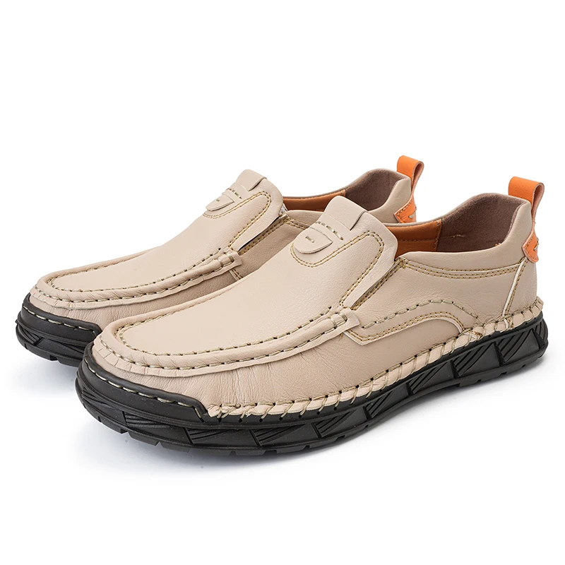 

Men's Leather Shoes Brand Design Casual Men's Loafers Men's New Slip-On Shoes Breathable Galoshes Flats Driving Shoes 39-48