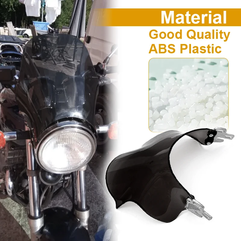 For Honda Yamaha Kawasaki Suzuki Motorcycle Windscreen Windshield ABS Plastic Black WindScreen Anti-wind Moto Accessories