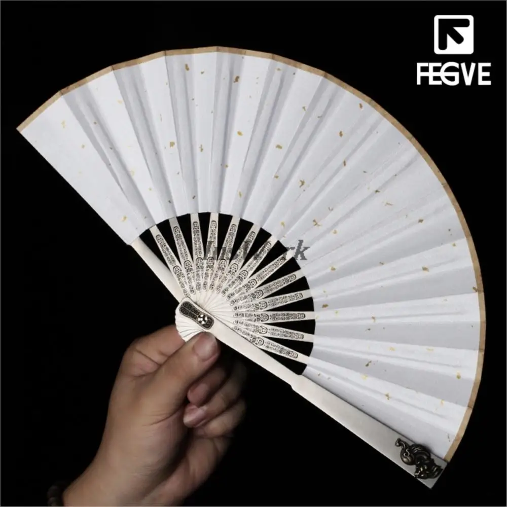 

FEGVE 5 Inches Qilin (Mythical Chinese Animal) Titanium Alloy Fan Metal Kung Fu Defense Folding Fan Small Mini Outdoor Portable