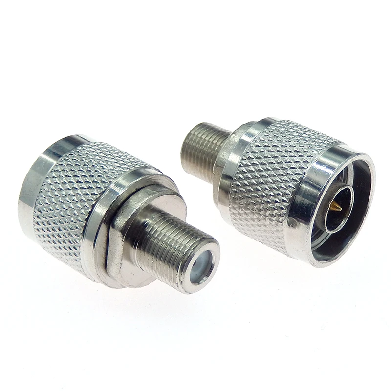 2PCS Connector N Male Plug to F Female Jack RF Coaxial Adapter