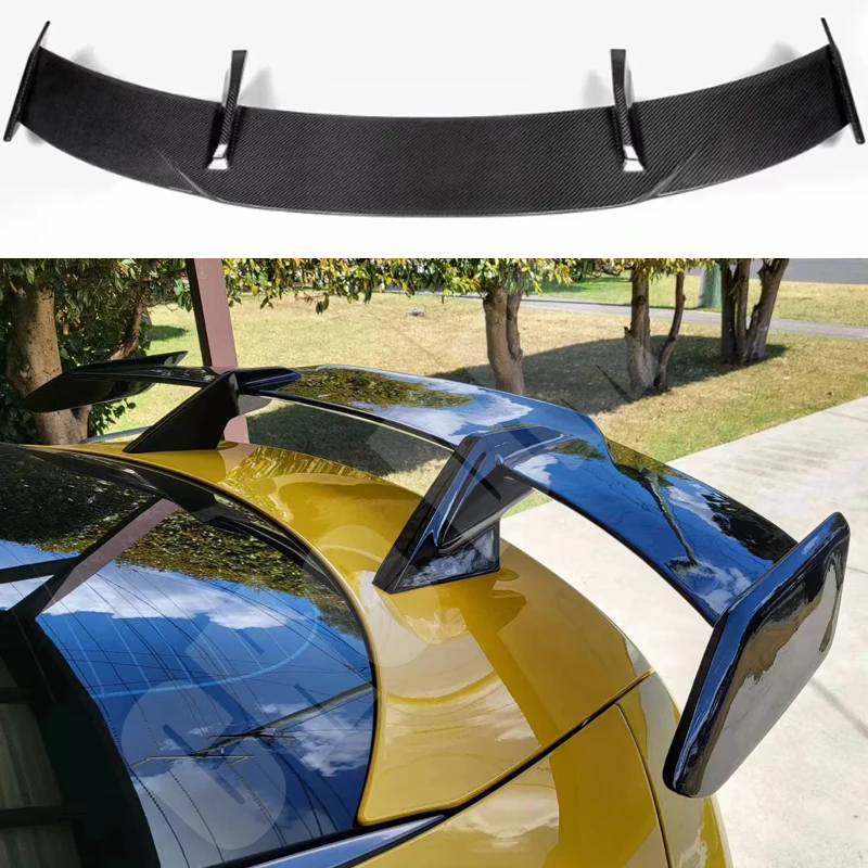 Use For KIA K8 Stinger Spoiler Real Glossy Carbon Fiber Rear Wing GT Style Sport Accessories Body Kit Stinger Rear Spoiler 14-24