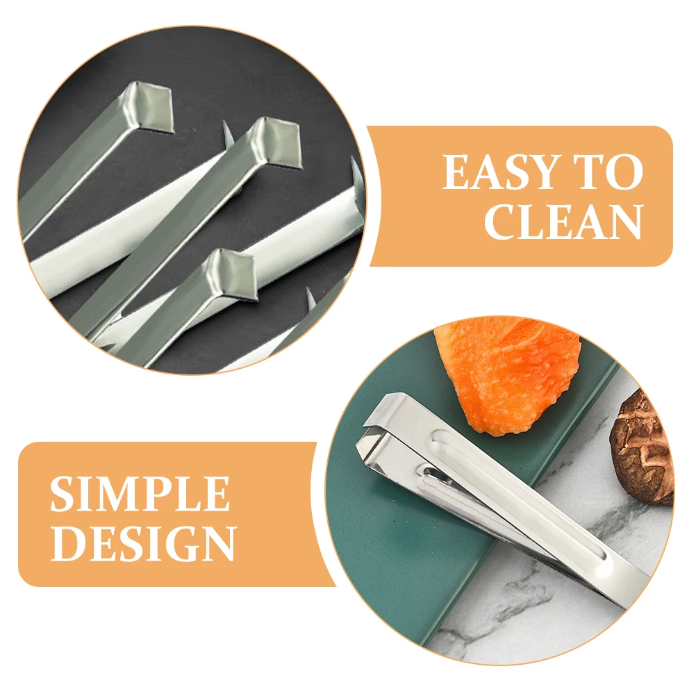 

2Pcs Stainless Steel Garlic Tweezer Peeler Kitchen Tool Easy Peel Garlic Skin Remover Reusable Metal Gadgets Silver Color