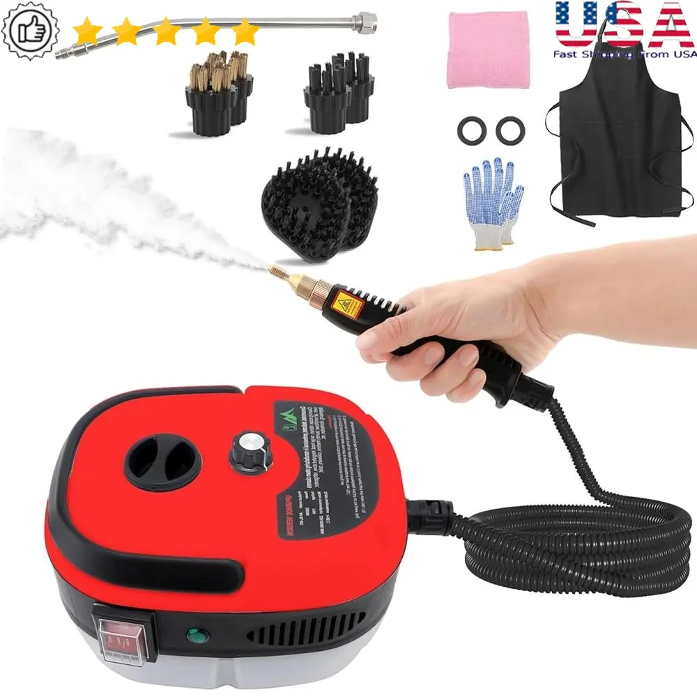 Пароочиститель высокого давления, ручной отпариватель с 6 скоростями, 3 насадками, портативная чистка дома, кухни и ванной комнаты