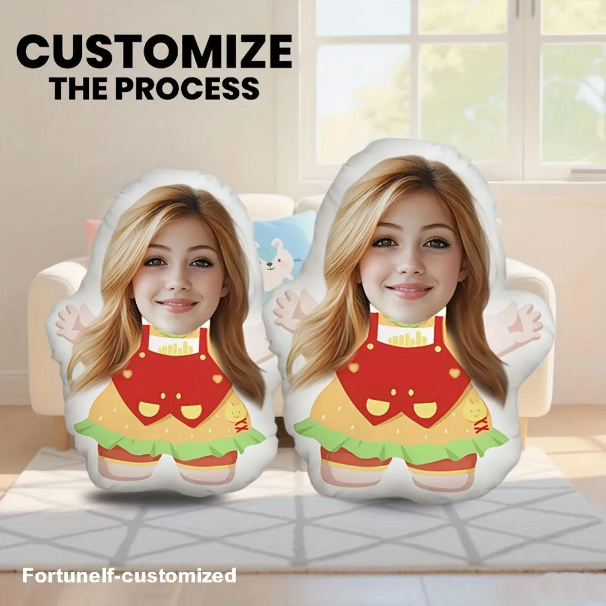 Customized cute face portrait home throw pillows DIY double-sided printing funny and interesting gifts