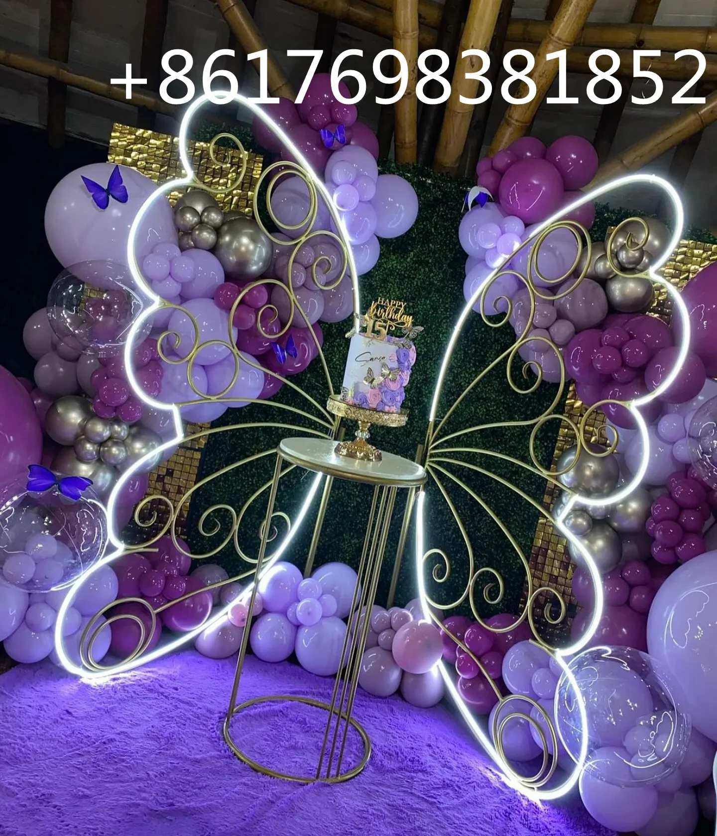 

Baby shower Decorative props for children's birthday Wedding Props LED Butterfly lights Background Decoration Window Ornament