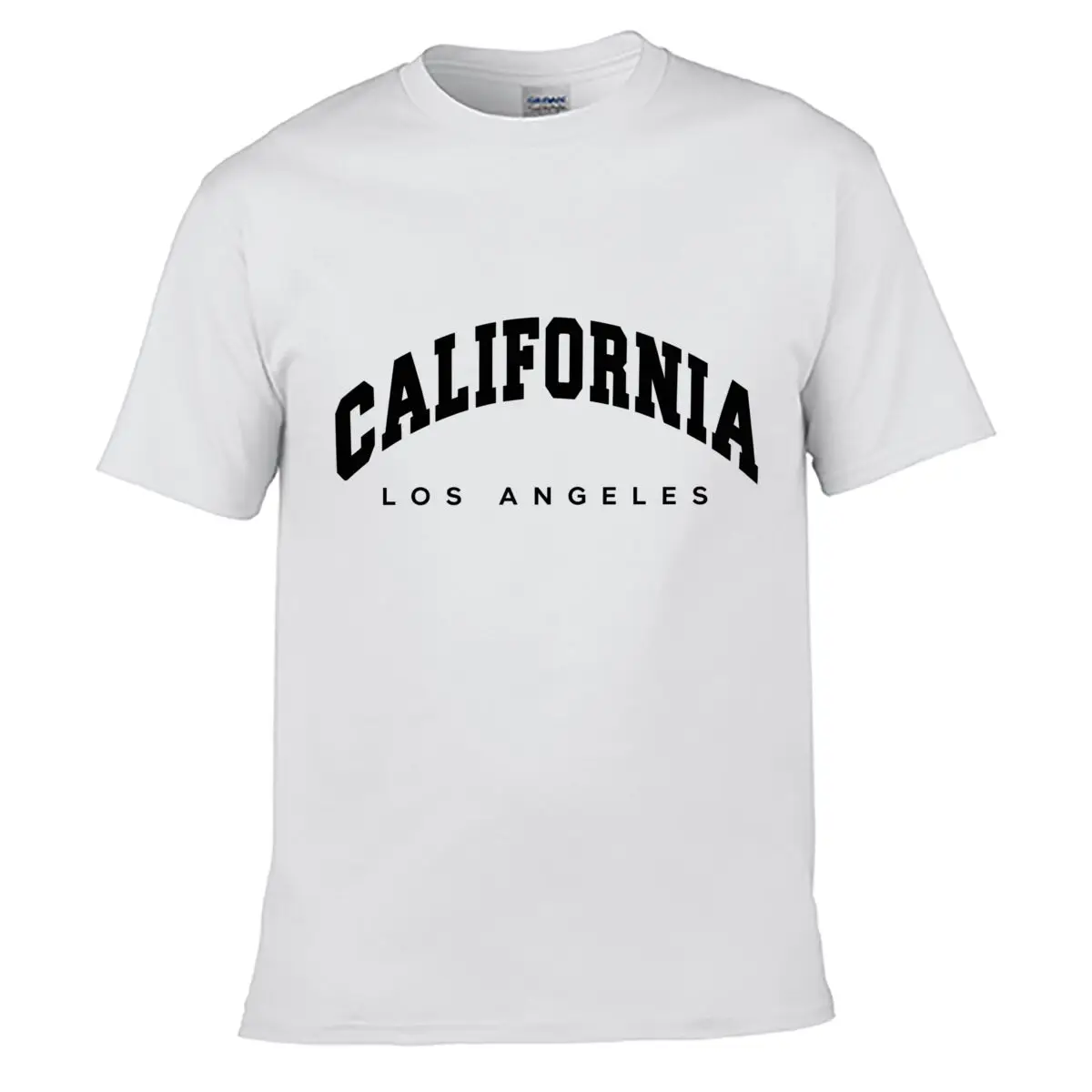 California Los Angeles Varsity Arch Lettering Graphic Solid Washed Vintage Tee Distressed Loose