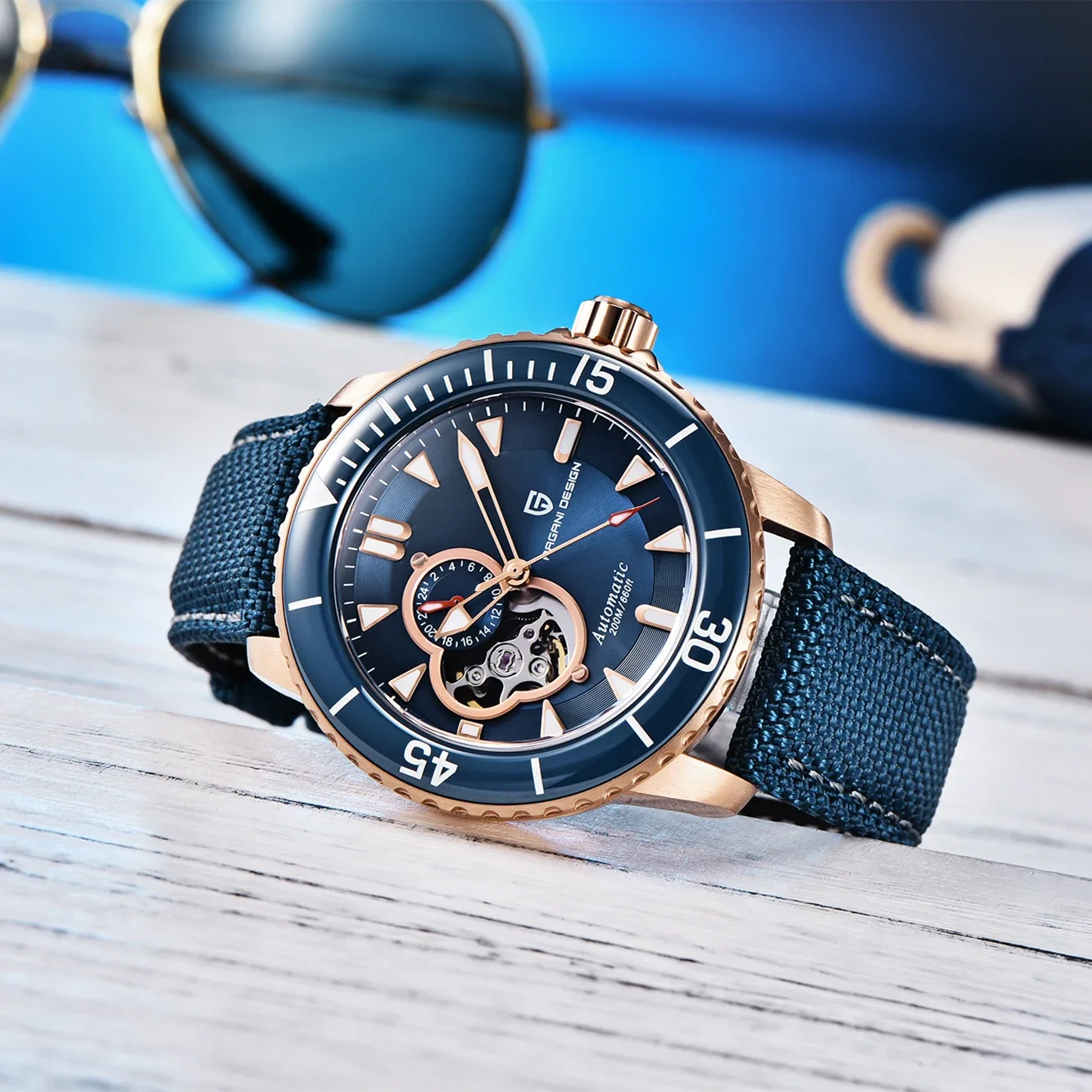 

Pagani men's stainless steel automatic mechanical watch durable sapphire business waterproof tourbillon luminous watch.