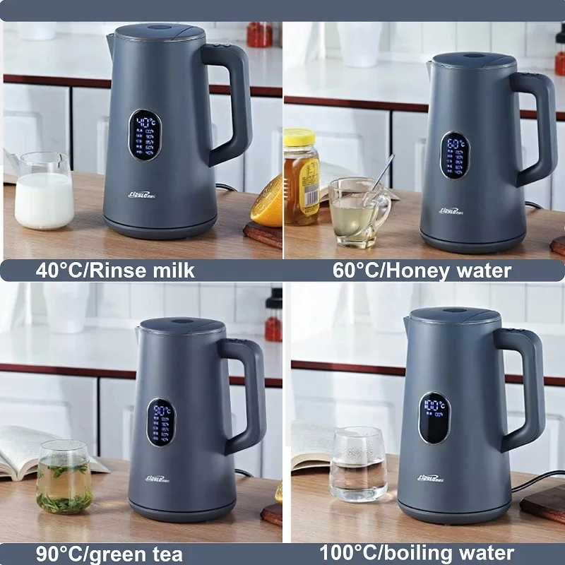 1800W Smart Electric Kettle Adjustable Temperature Tea Kettle 1.7L Home 304 Stainless Steel Fast Kettle Automatic Keep Warm 220V